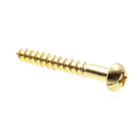 Prime-Line Wood Screw, Round Head, Phillips Drive No. 10 X 1-1/2in Solid Brass 15PK 9208373